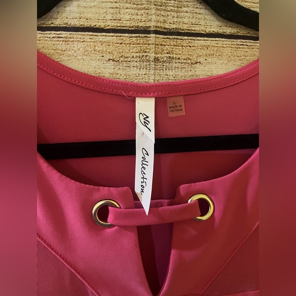 🤎3/$10 NY Collection Fuchsia Blouse Size Large - Picture 3 of 5